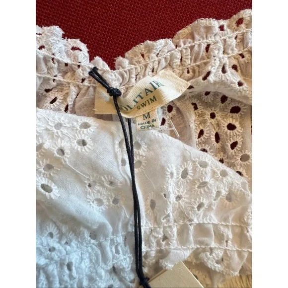 Solitaire Swim White Eyelet Maxi Tiered Dress, NWT, M - Picture 10 of 15